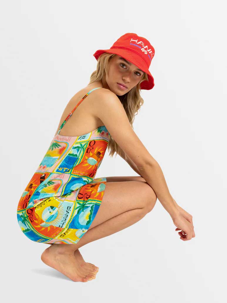 ROXY Рокля ATLAS PLAYA BLANCA SLIP DRESS