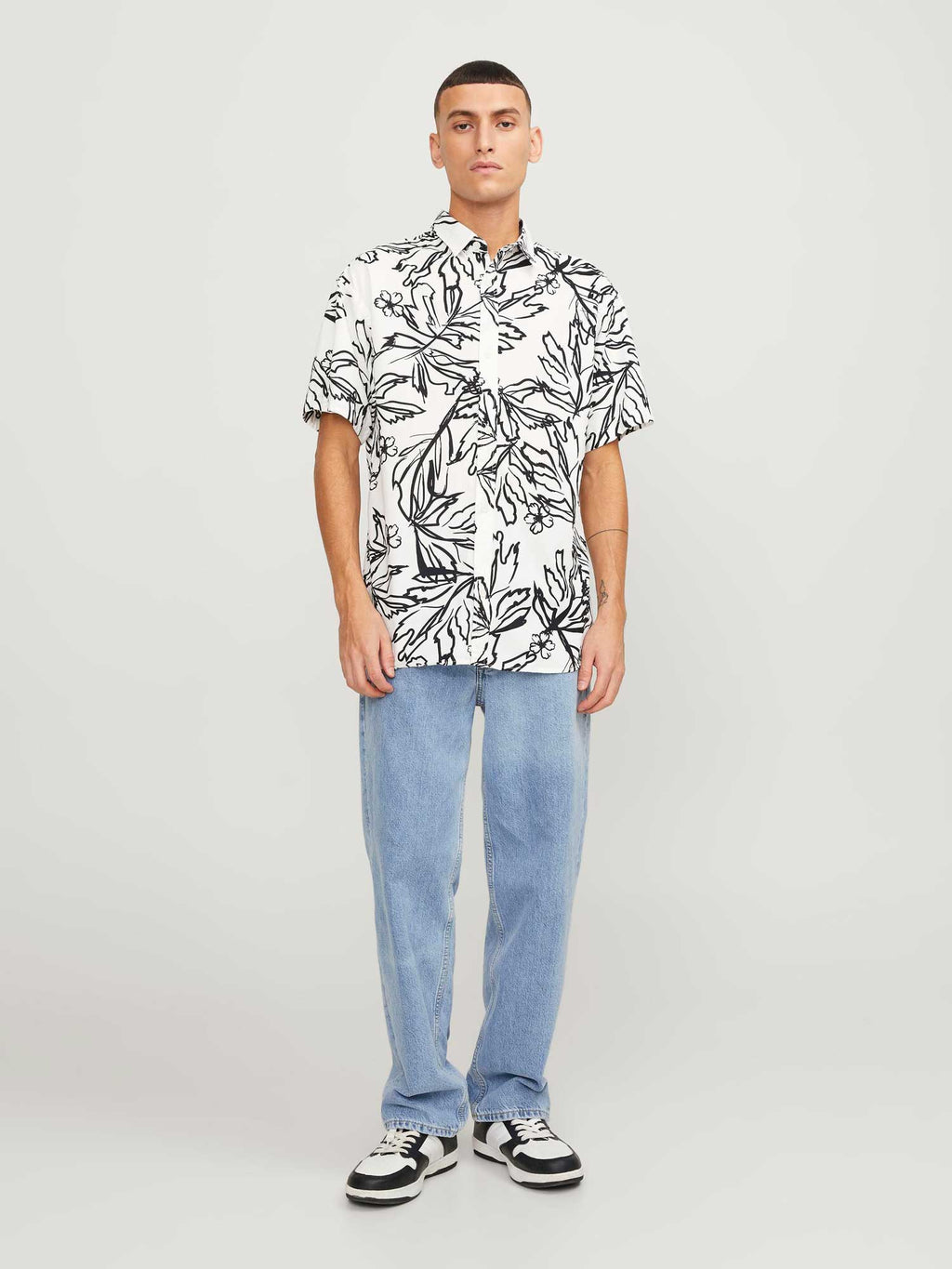 JACK & JONES Риза JORLAFAYETTE AOP SHIRT SS