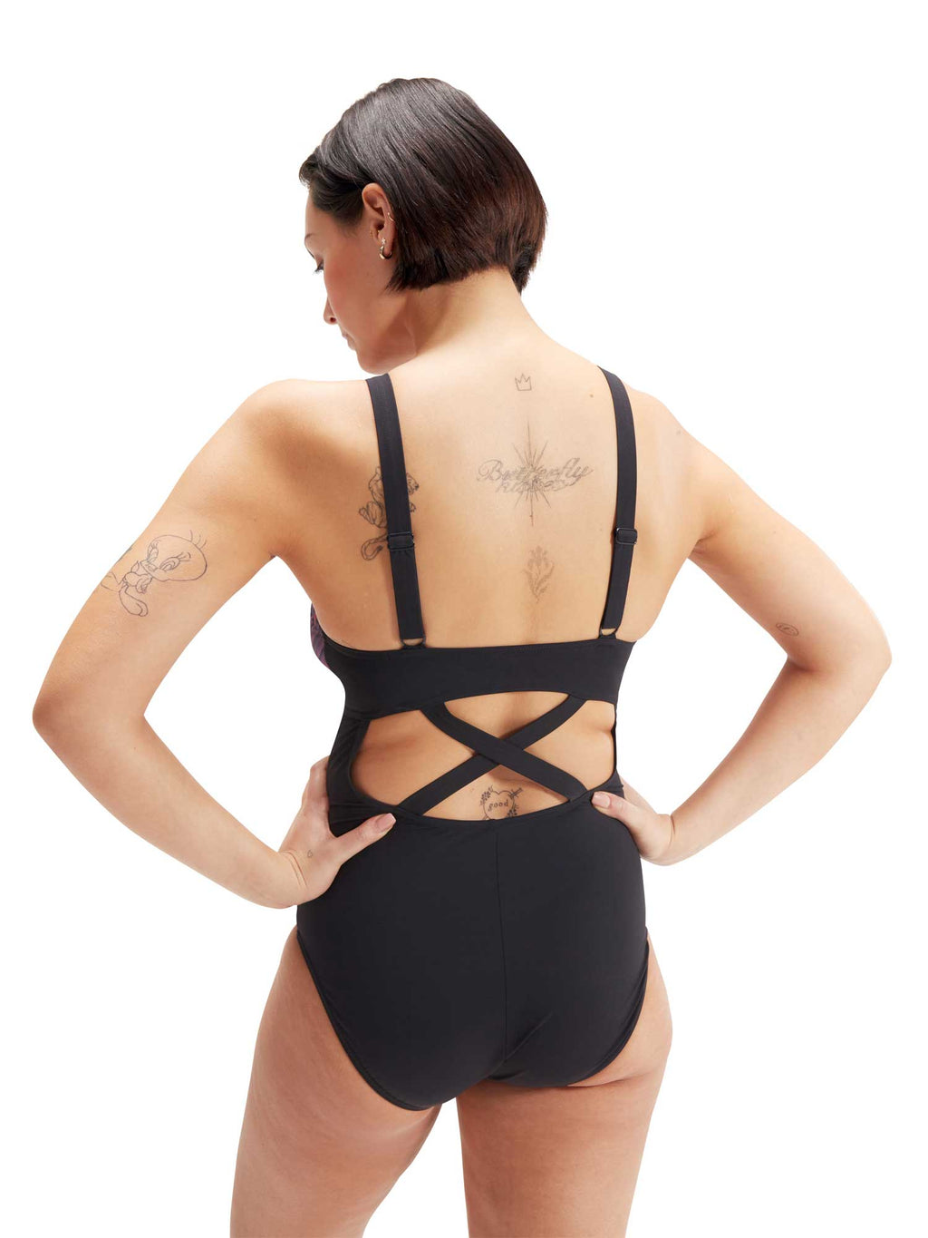 SPEEDO Цял бански WOMENS SHAPING ENLACE PRINTED