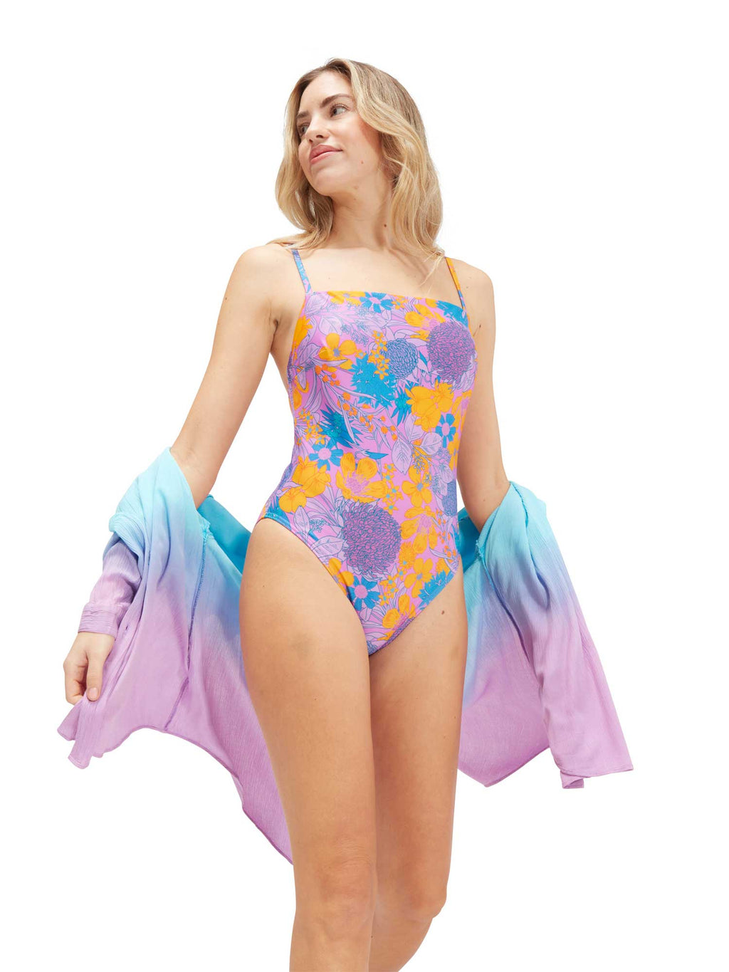 SPEEDO Цял бански WOMENS PRINTED ADJUSTABLE THINSTRAP