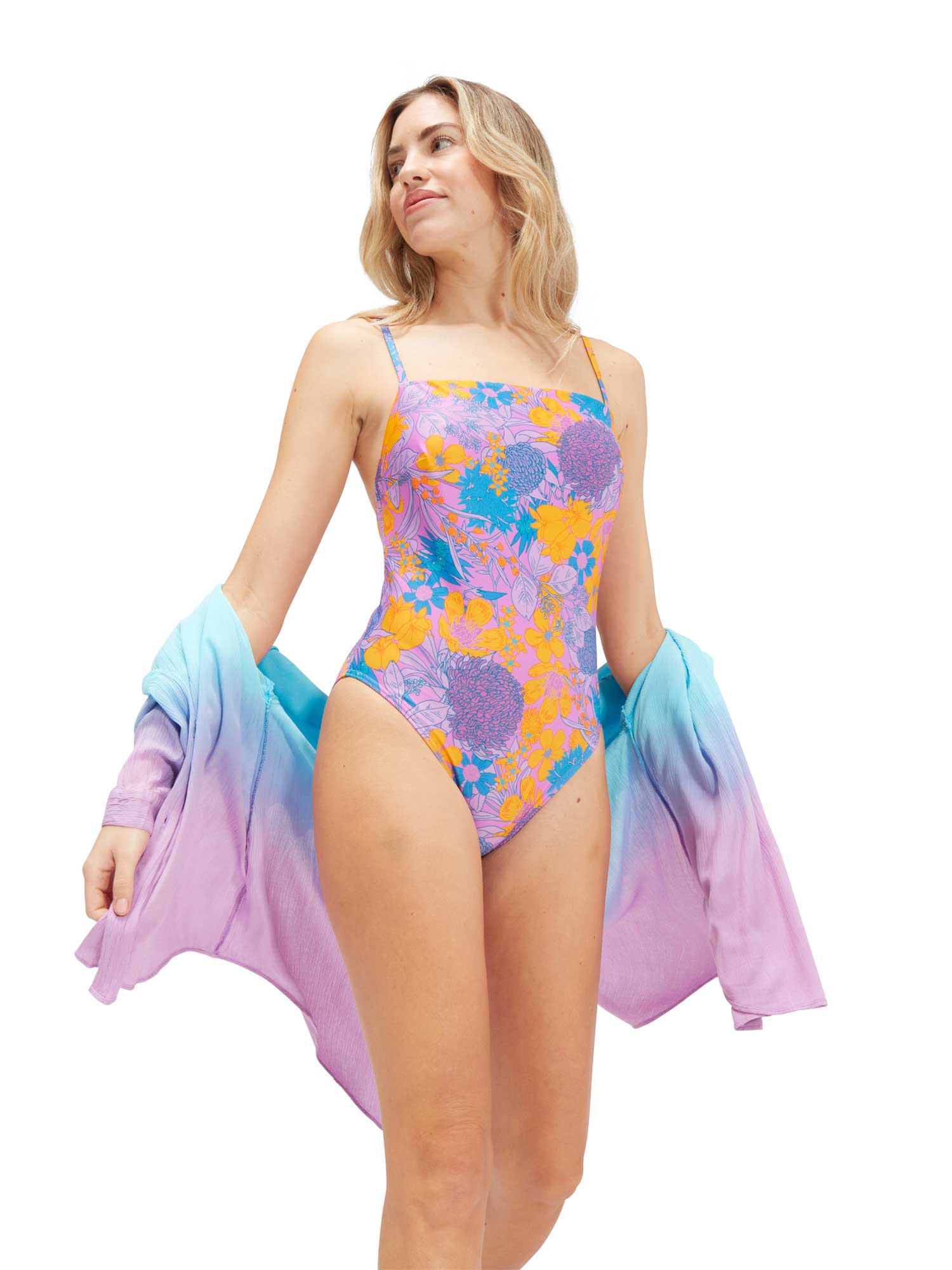 SPEEDO Цял бански WOMENS PRINTED ADJUSTABLE THINSTRAP