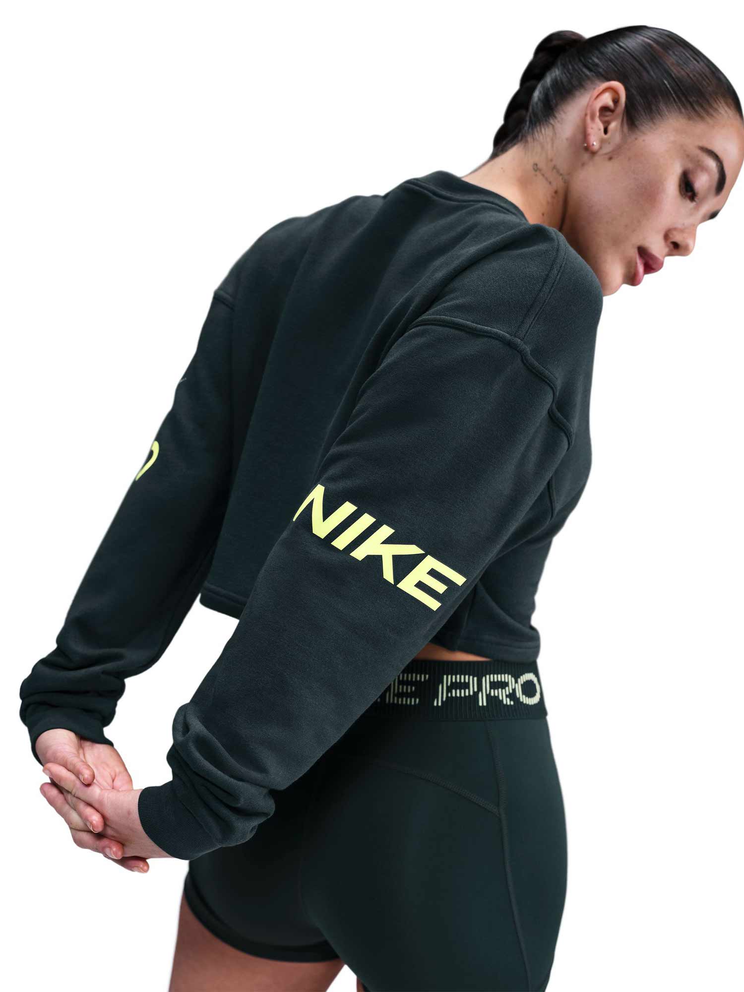 NIKE Блуза W NP DF FLC CREW TT GRX