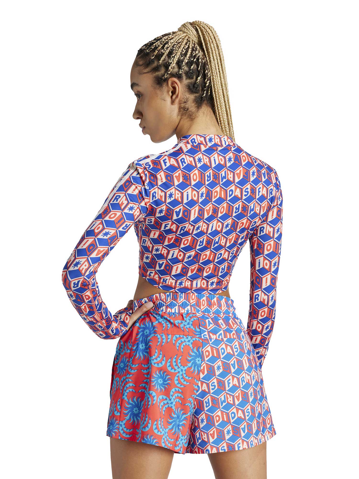 ADIDAS PERFORMANCE Блуза x FARM Rio Crop Long Sleeve Sweatshirt