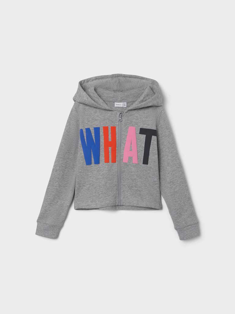 NAME IT Суитшърт NKFLAYLA LS SHORT SWEAT CARD WH BRU