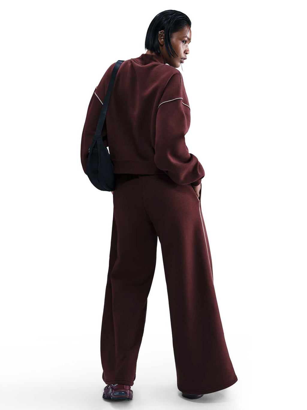 NIKE Спортно долнище W NSW PHNX FLC LOGO WIDE LEG