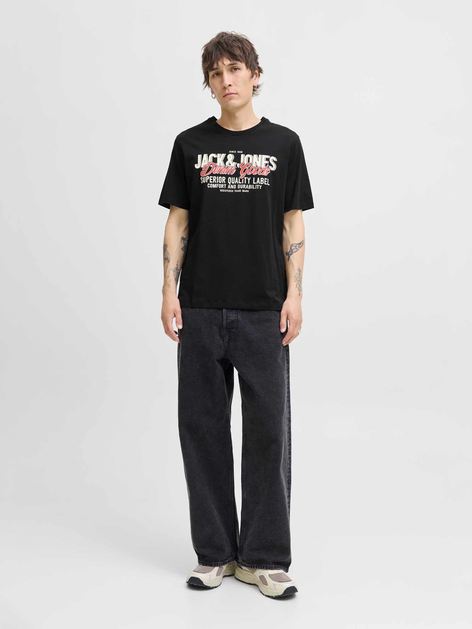 JACK & JONES Тениска JJELOGO TEE SS O-NECK 2 COL AW25 SN