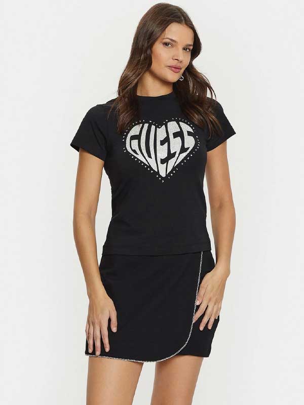 GUESS Тениска JULIA RHINESTONE SS T-SHIRT