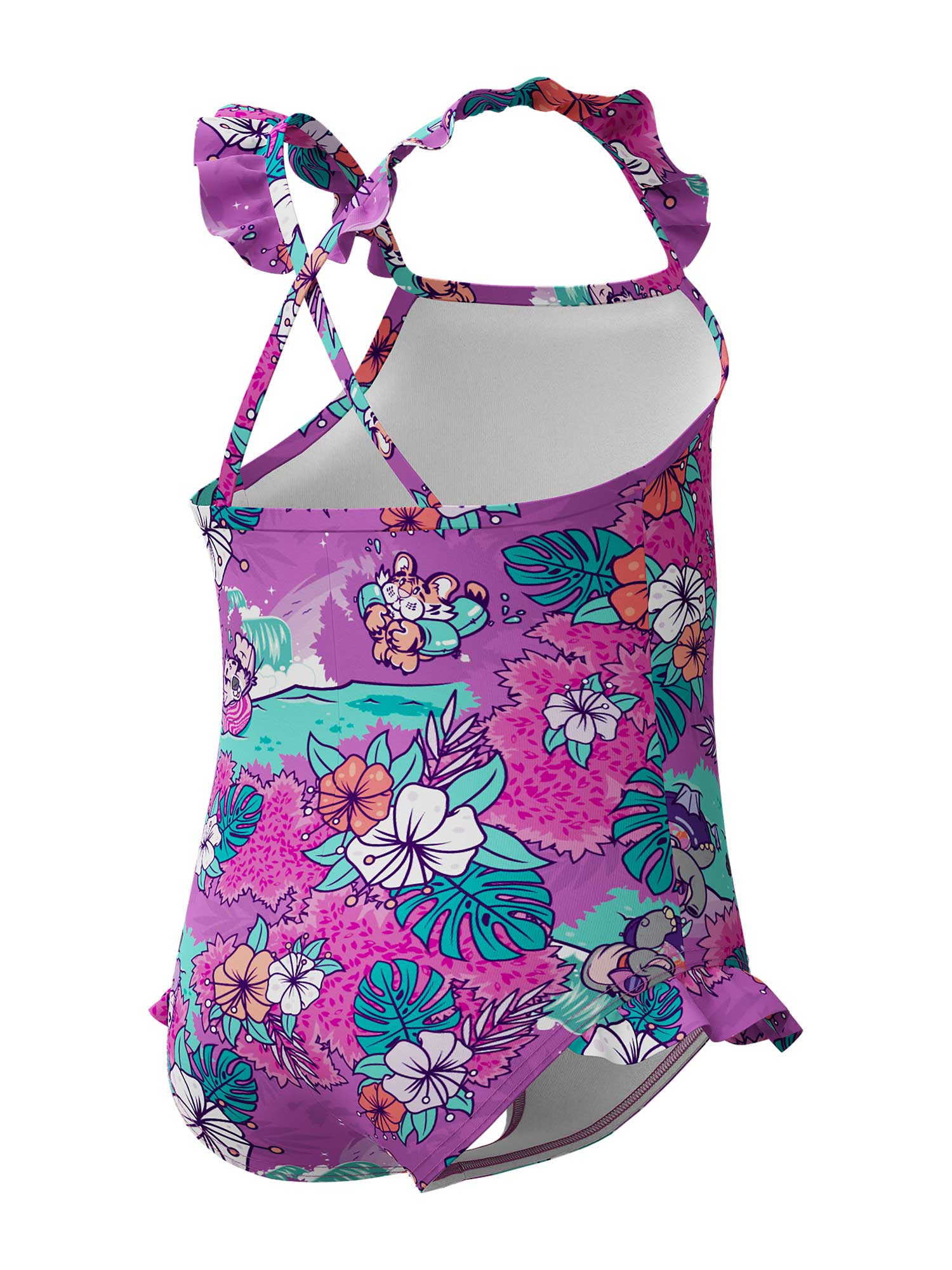 SPEEDO Цял бански GIRLS LEARN TO SWIM PRINTED FRILL