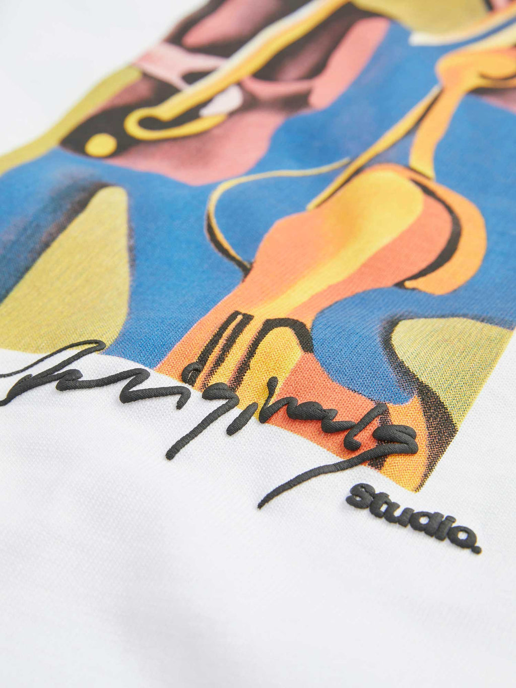 JACK & JONES Тениска JORMANCHESTER CUBISM FRONT TEE SS CN