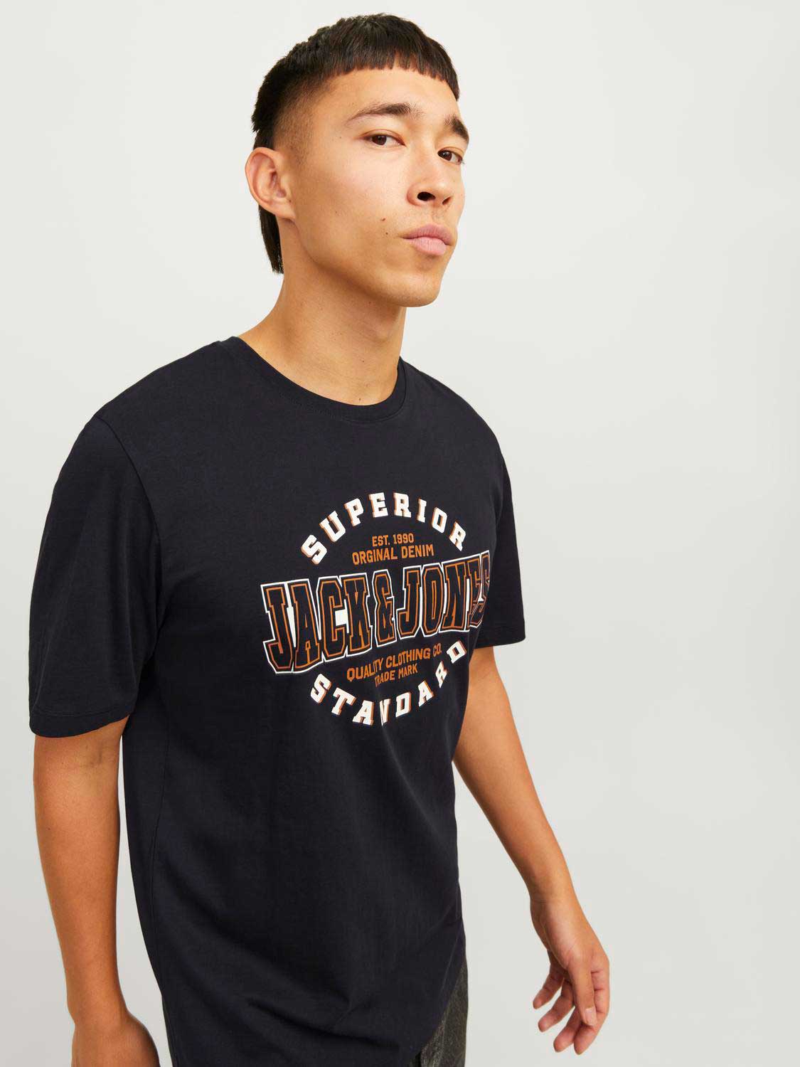 JACK & JONES Тениска JJELOGO TEE SS O-NECK 2 COL AW24 SN