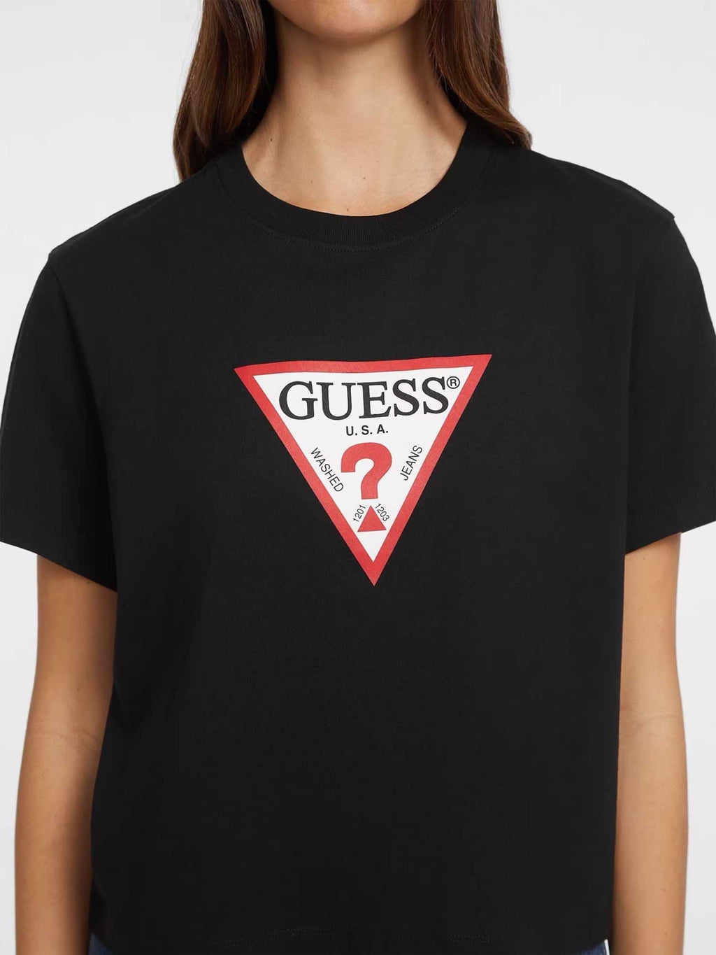 GUESS JEANS Тениска GJ SS CN BOXY ICONIC TEE