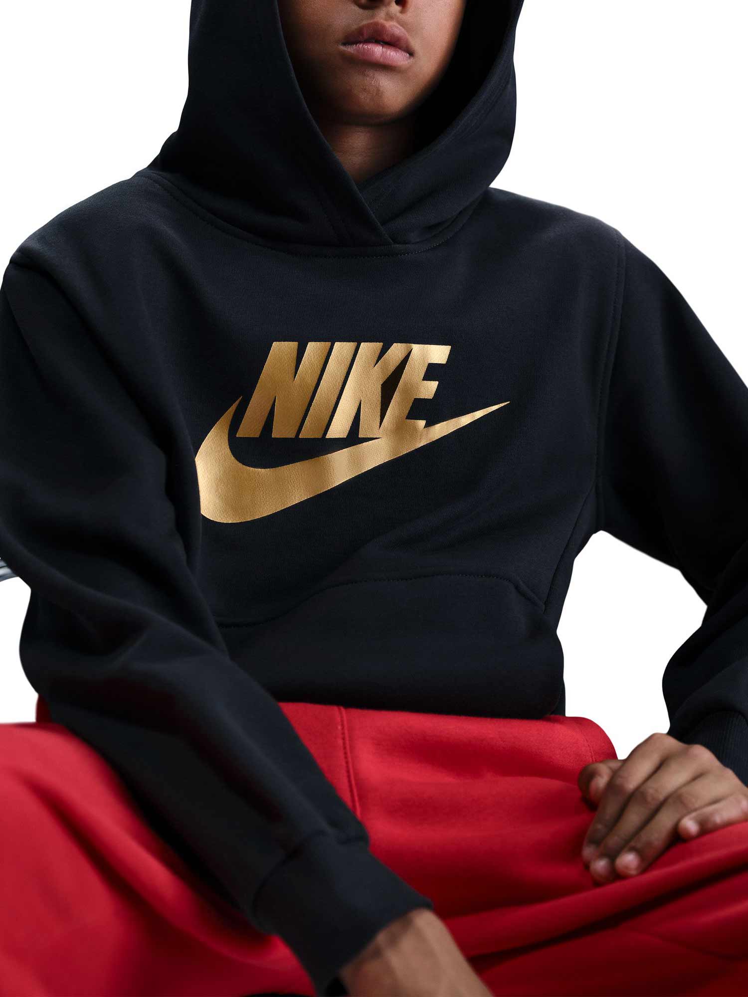 NIKE Суитшърт K NSW CLUB FLC HDY GOLD SATN