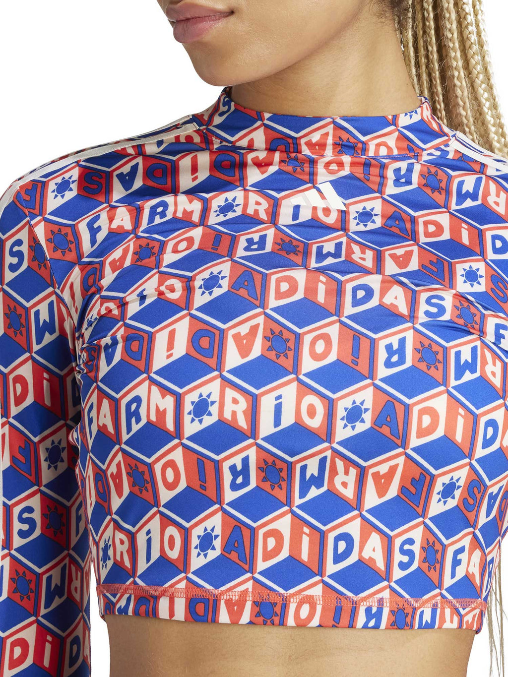 ADIDAS PERFORMANCE Блуза x FARM Rio Crop Long Sleeve Sweatshirt