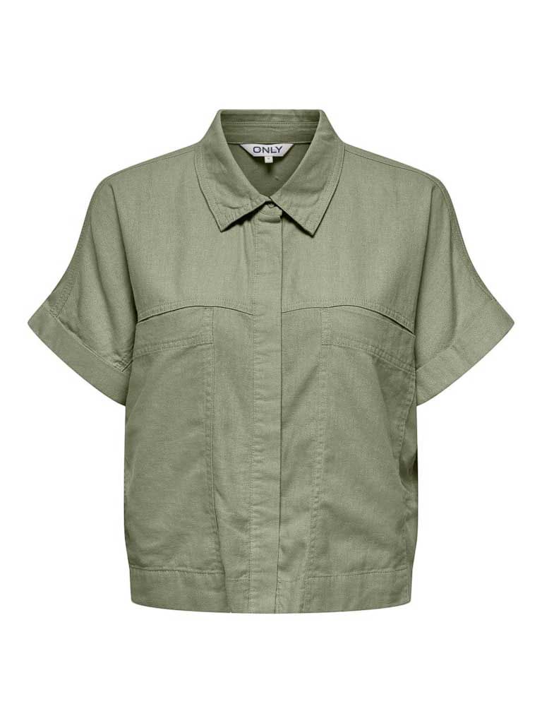 ONLY Риза ONLCARO S\/S LINEN BL BOXY SHIRT CC PNT