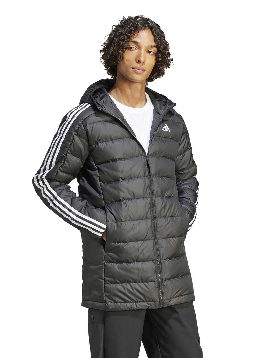ADIDAS SPORTSWEAR Яке Essentials 3-Stripes Light Down Hooded Parka