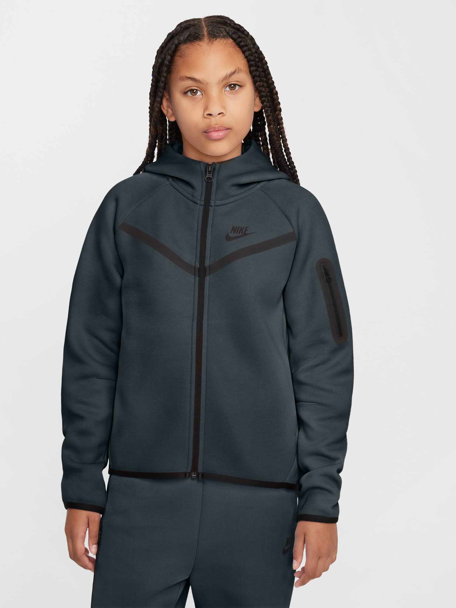 NIKE Суитшърт G NSW TCH FLC HD FZ LS - PD