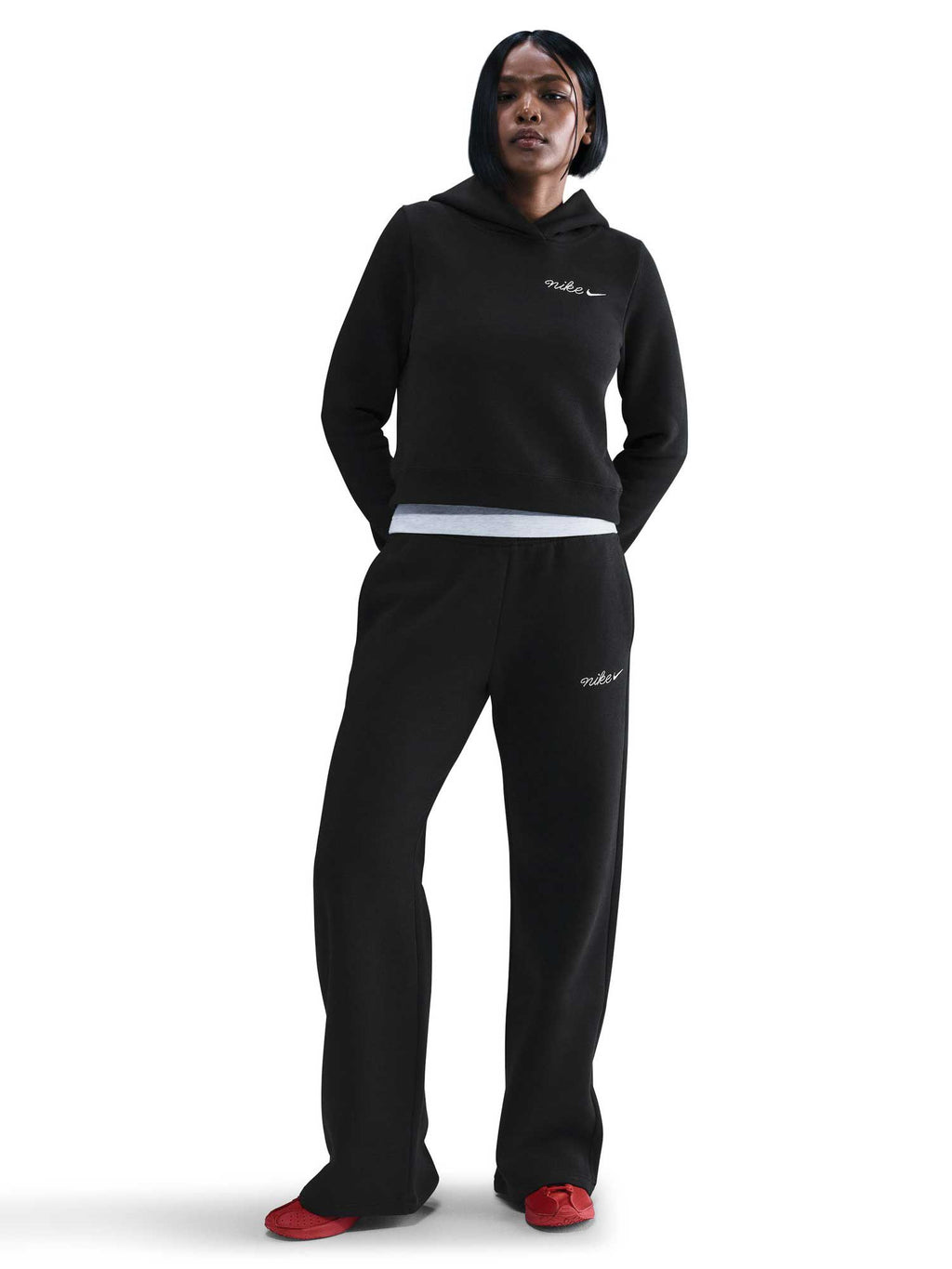 NIKE Спортно долнище W NSW PHNX FLC STRGHT LEG PNT