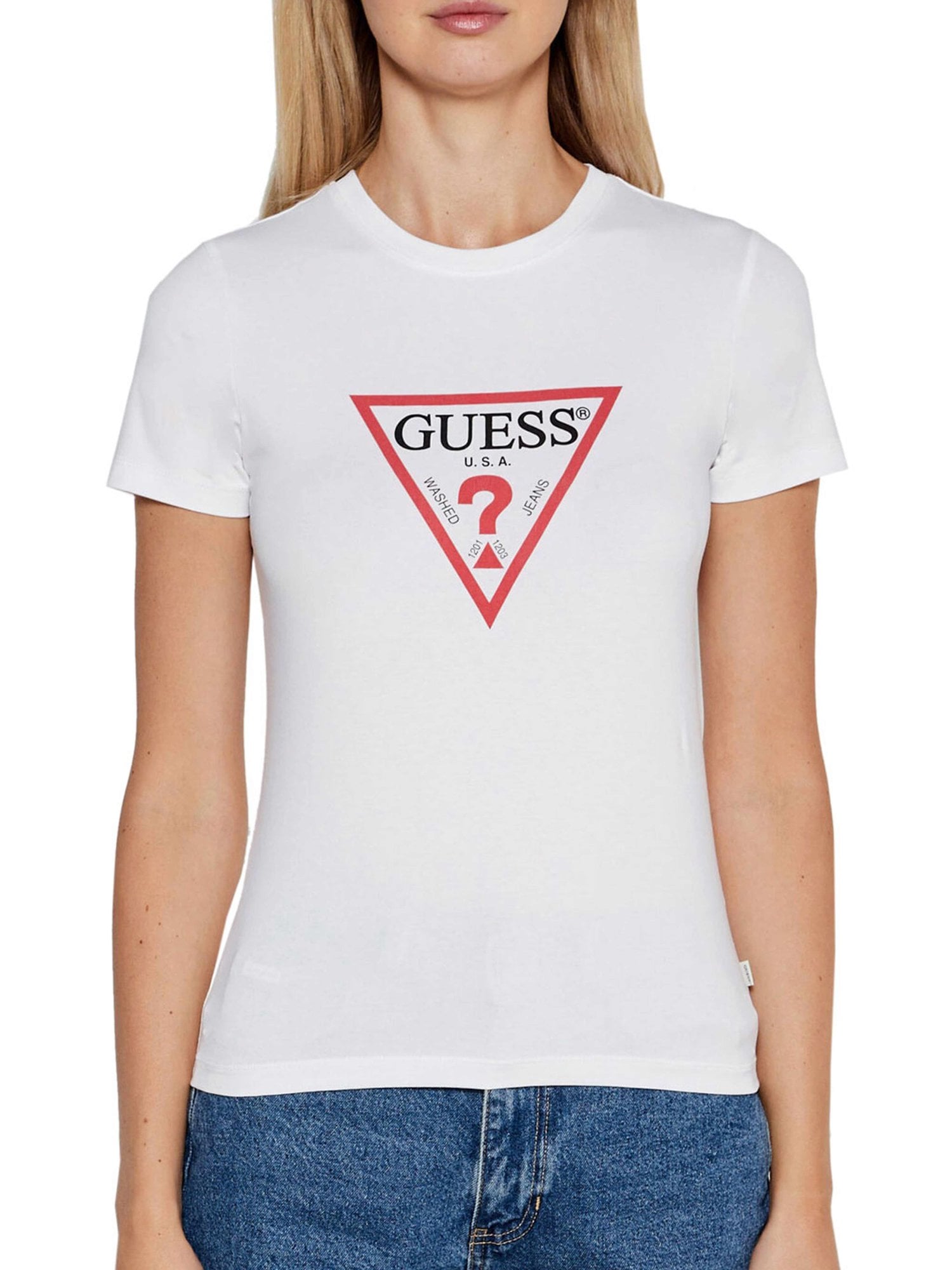 GUESS JEANS Тениска GJ SS CN SLIM ICONIC TEE