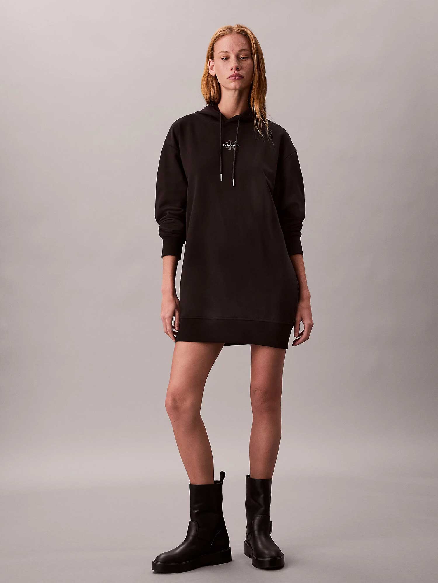 Calvin Klein Jeans Рокля LS MONOLOGO PREMIUM TERRY HOOD