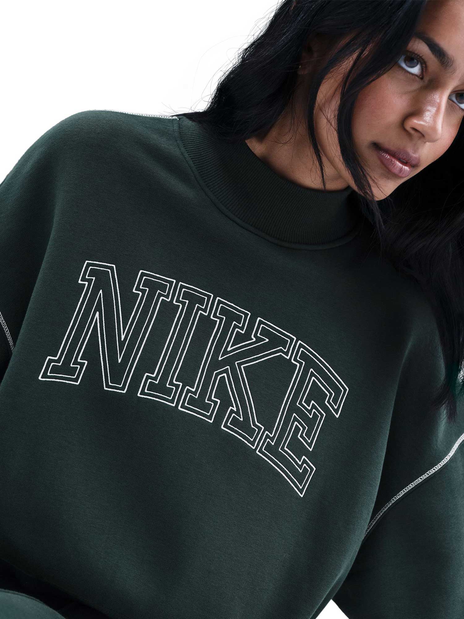 NIKE Блуза W NSW PHNX FLC LOGO MOCK NECK