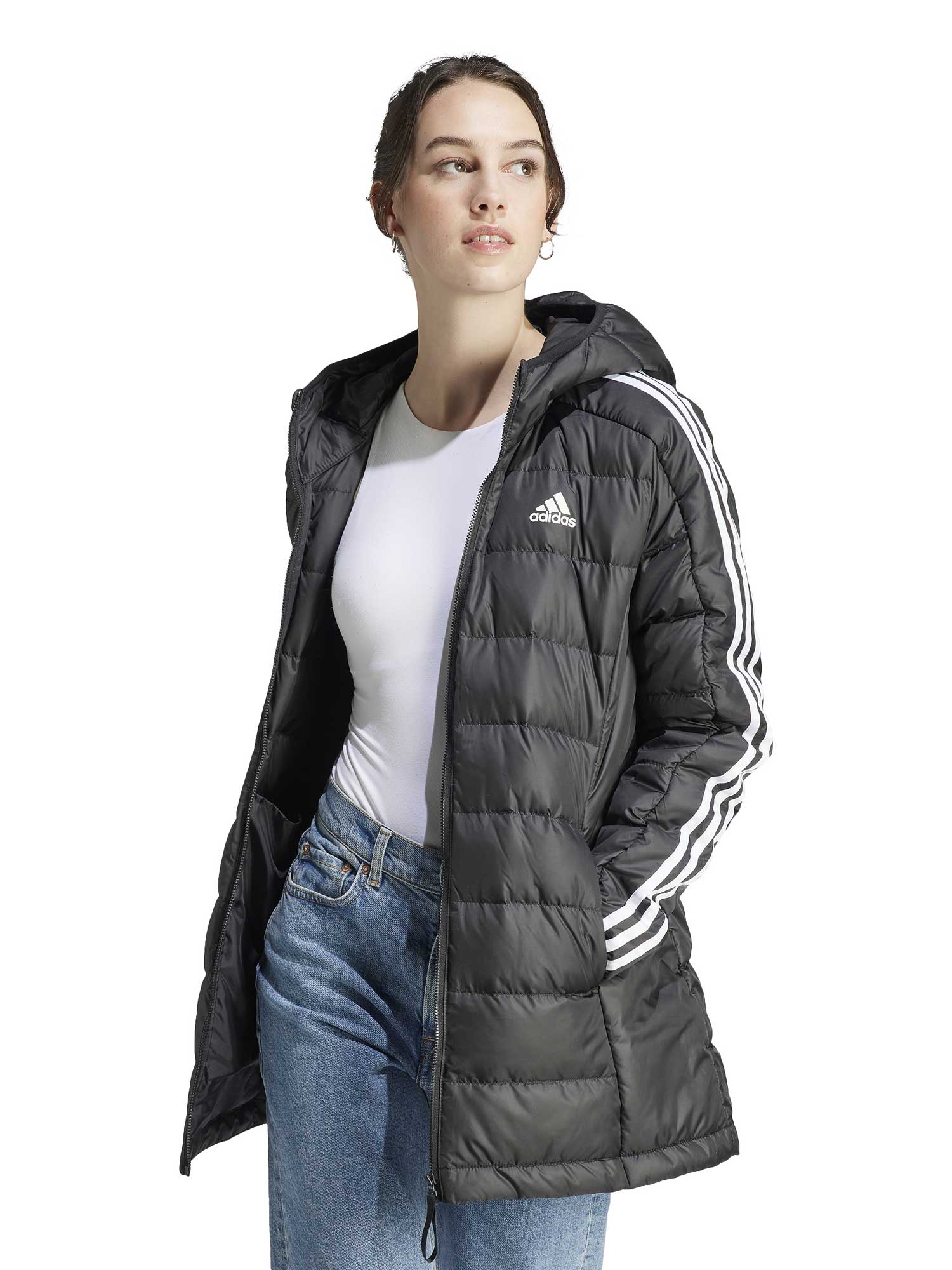 ADIDAS SPORTSWEAR Яке Essentials 3-Stripes Light Down Hooded Parka