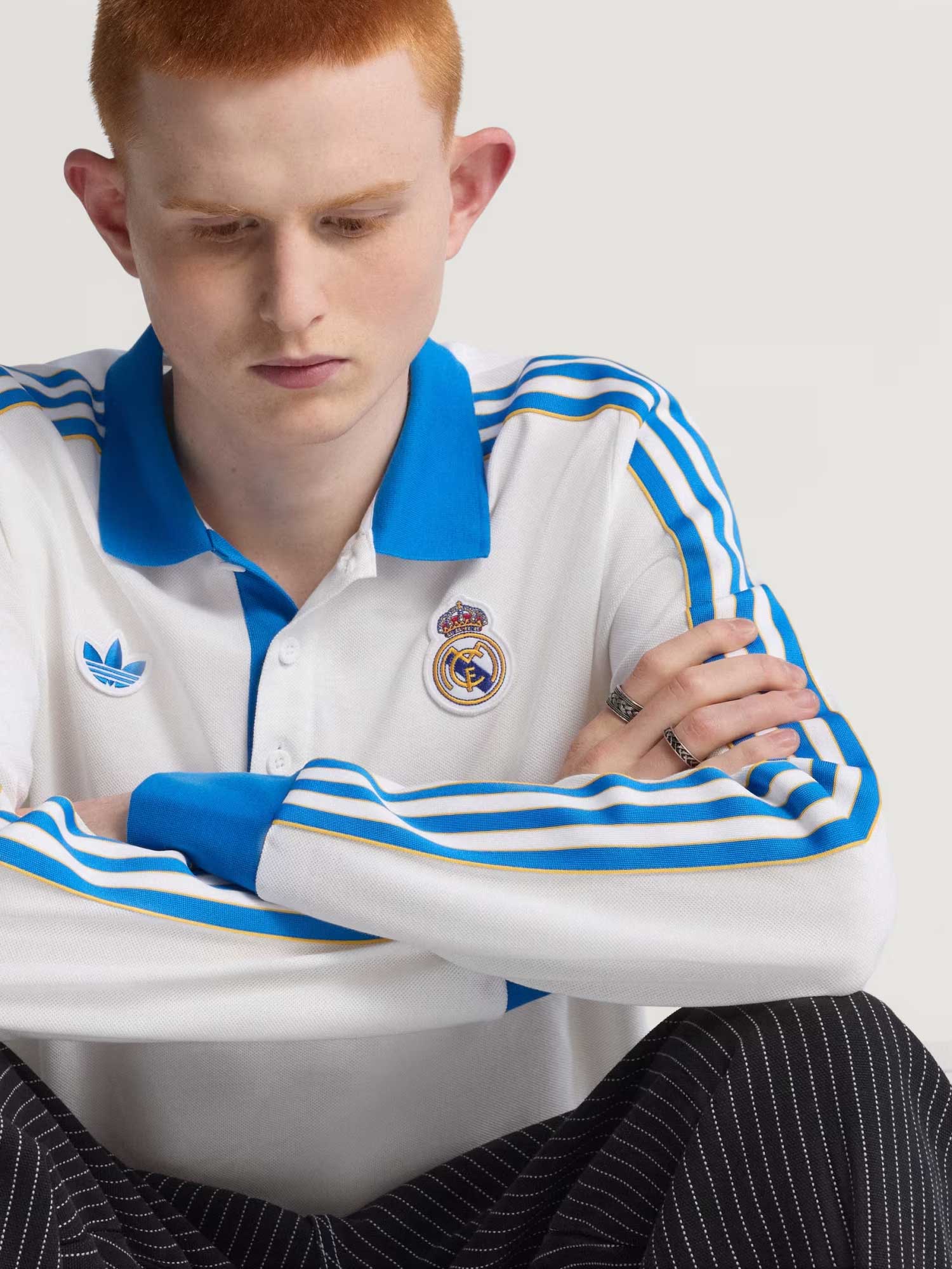 ADIDAS ORIGINALS Тениска Real Madrid Terrace Icons Long Sleeve Polo