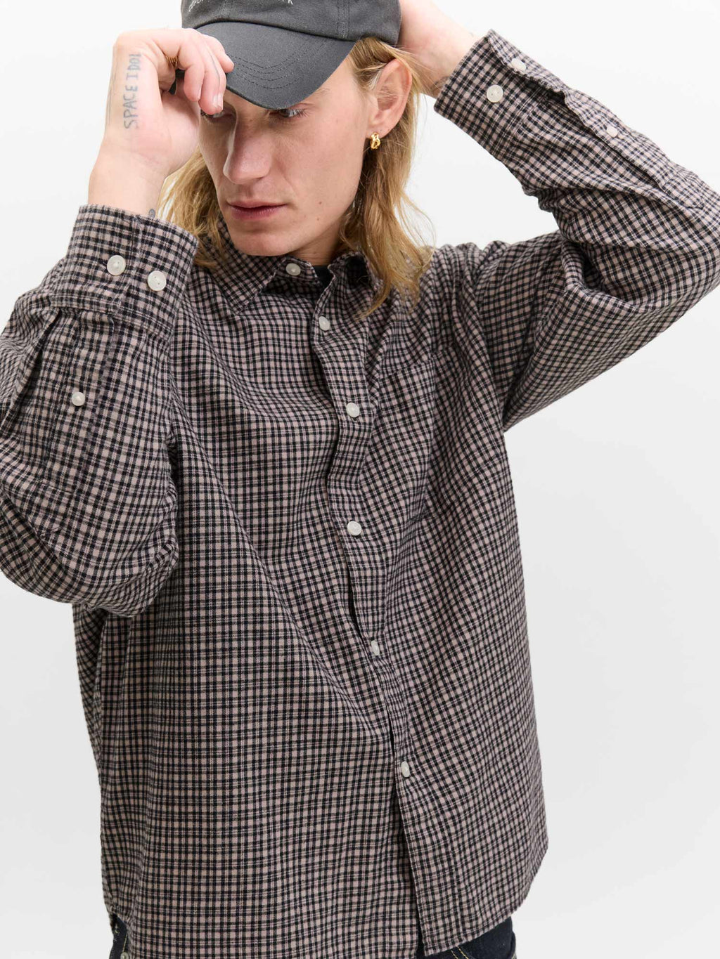 JACK & JONES Риза JORMEADOWS OVERSIZED CHECK SHIRT LS