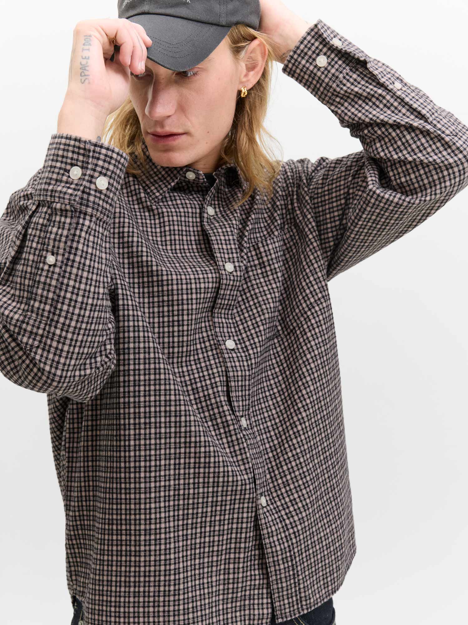 JACK & JONES Риза JORMEADOWS OVERSIZED CHECK SHIRT LS