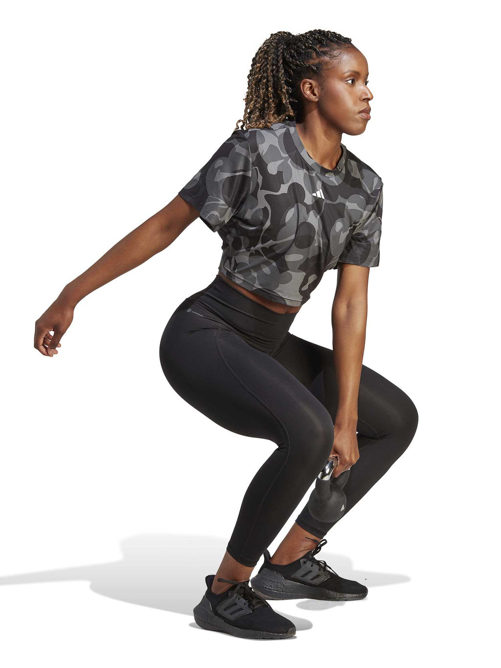 ADIDAS PERFORMANCE Тениска Train Essentials AOP Floral Print Crop