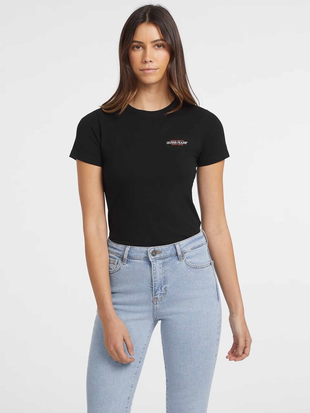 GUESS JEANS Тениска GJ SS CN REG 3D EMBR GUESS TEE
