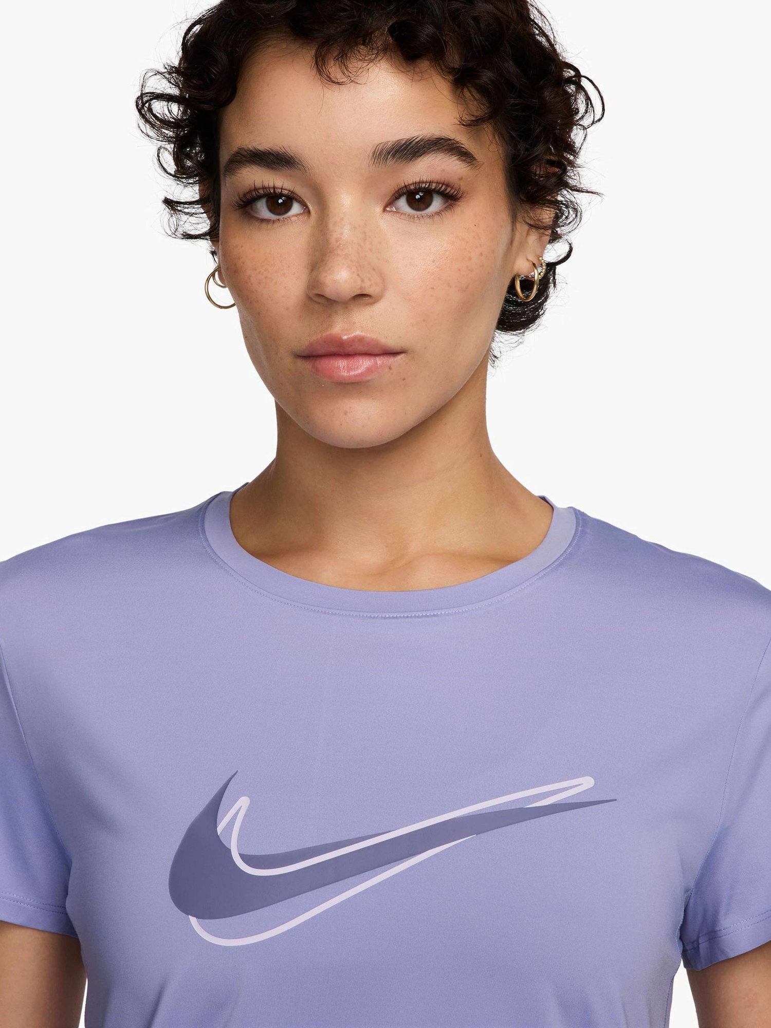 NIKE Тениска W NK ONE SWSH HBR DF SS TOP