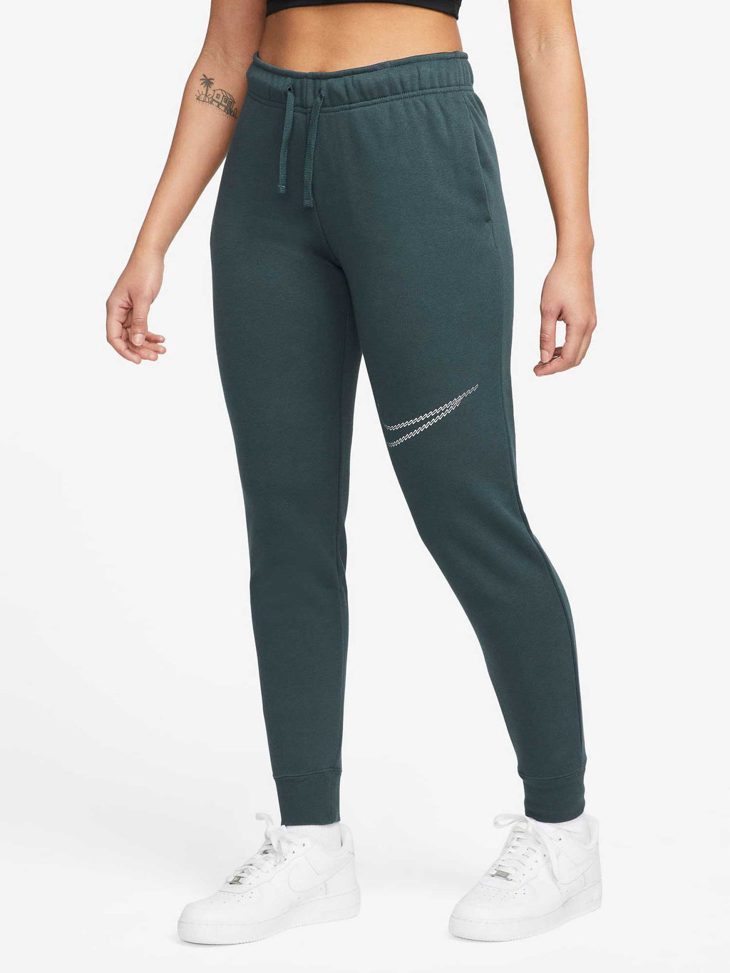NIKE Спортно долнище W NSW CLUB FLC SHINE MR PANT