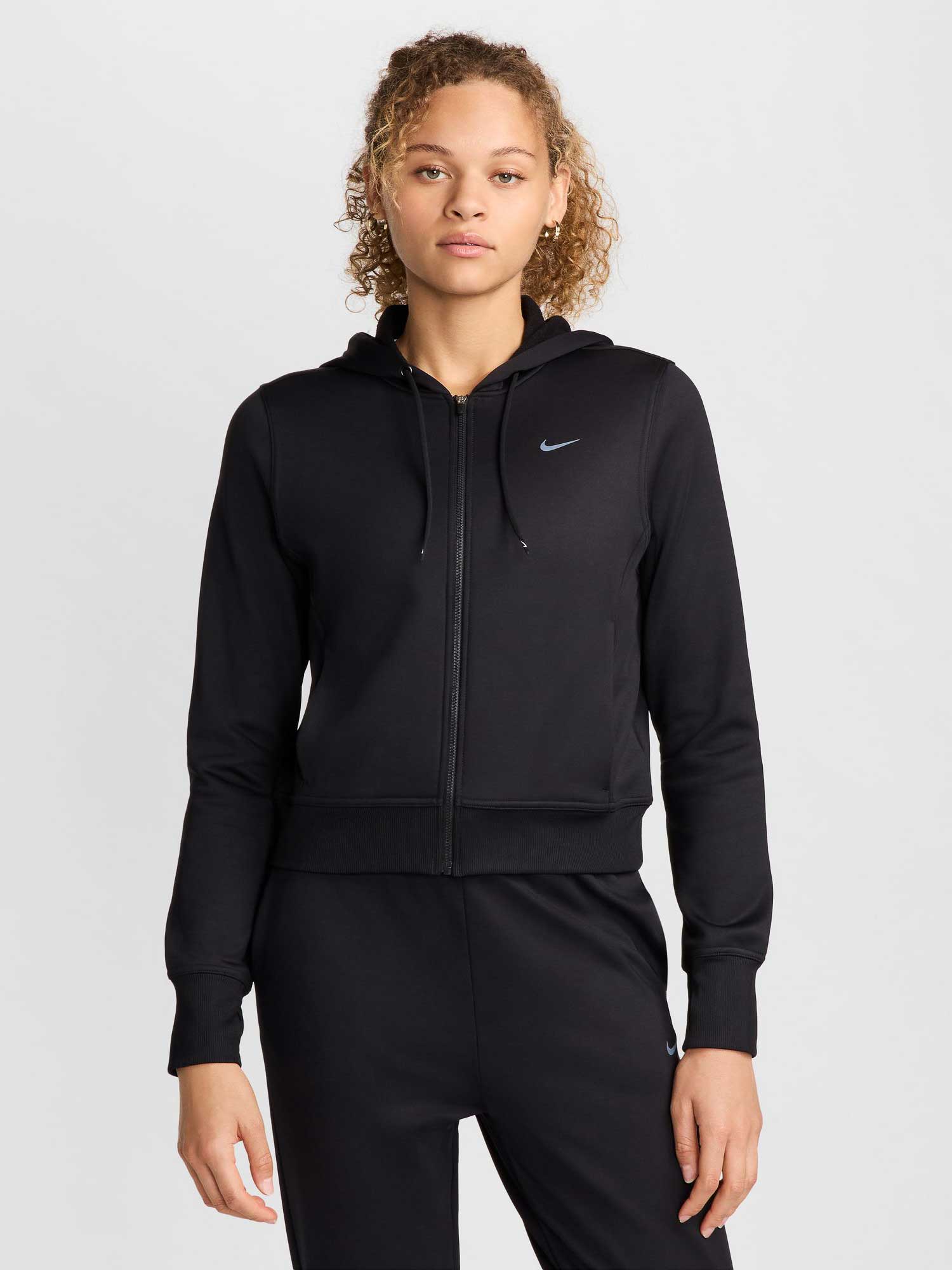 NIKE Суитшърт W NK ONE TF FZ HOODIE LBR