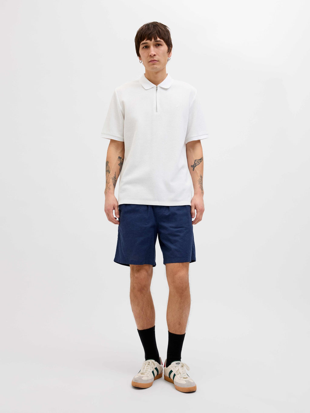JACK & JONES Тениска JJEAUSTIN ZIP POLO SS NOOS