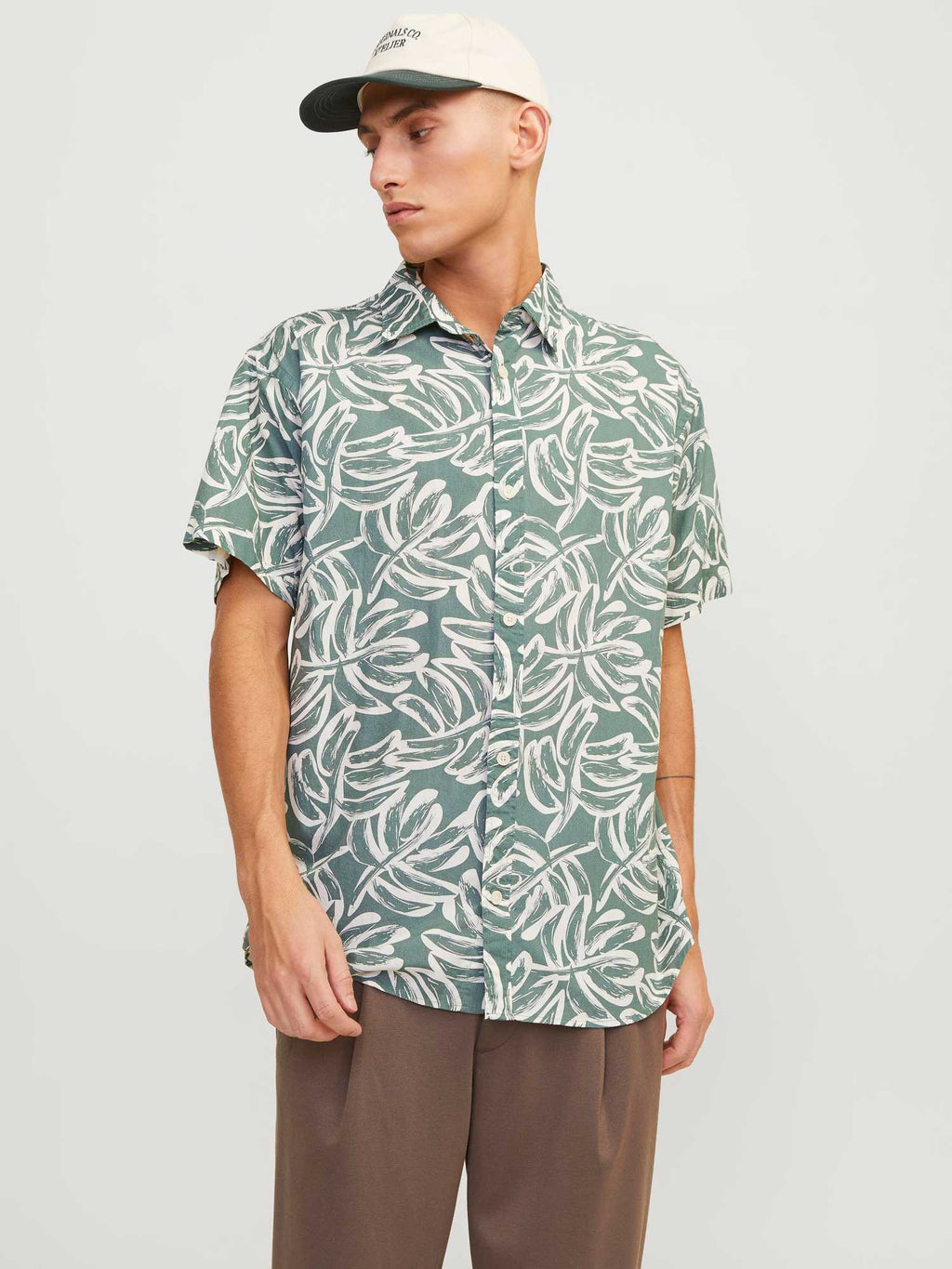JACK & JONES Риза JORLAFAYETTE AOP SHIRT SS
