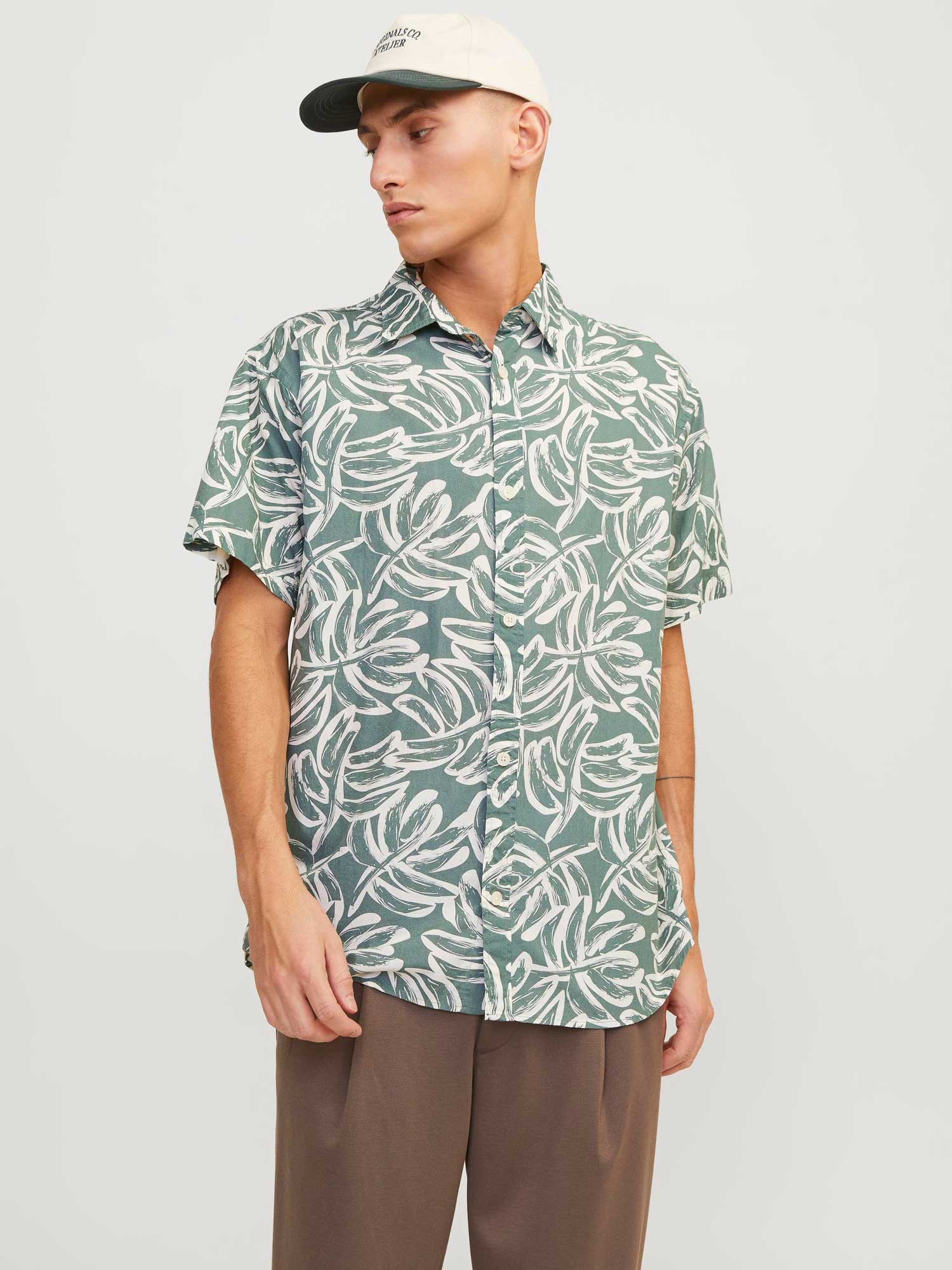 JACK & JONES Риза JORLAFAYETTE AOP SHIRT SS