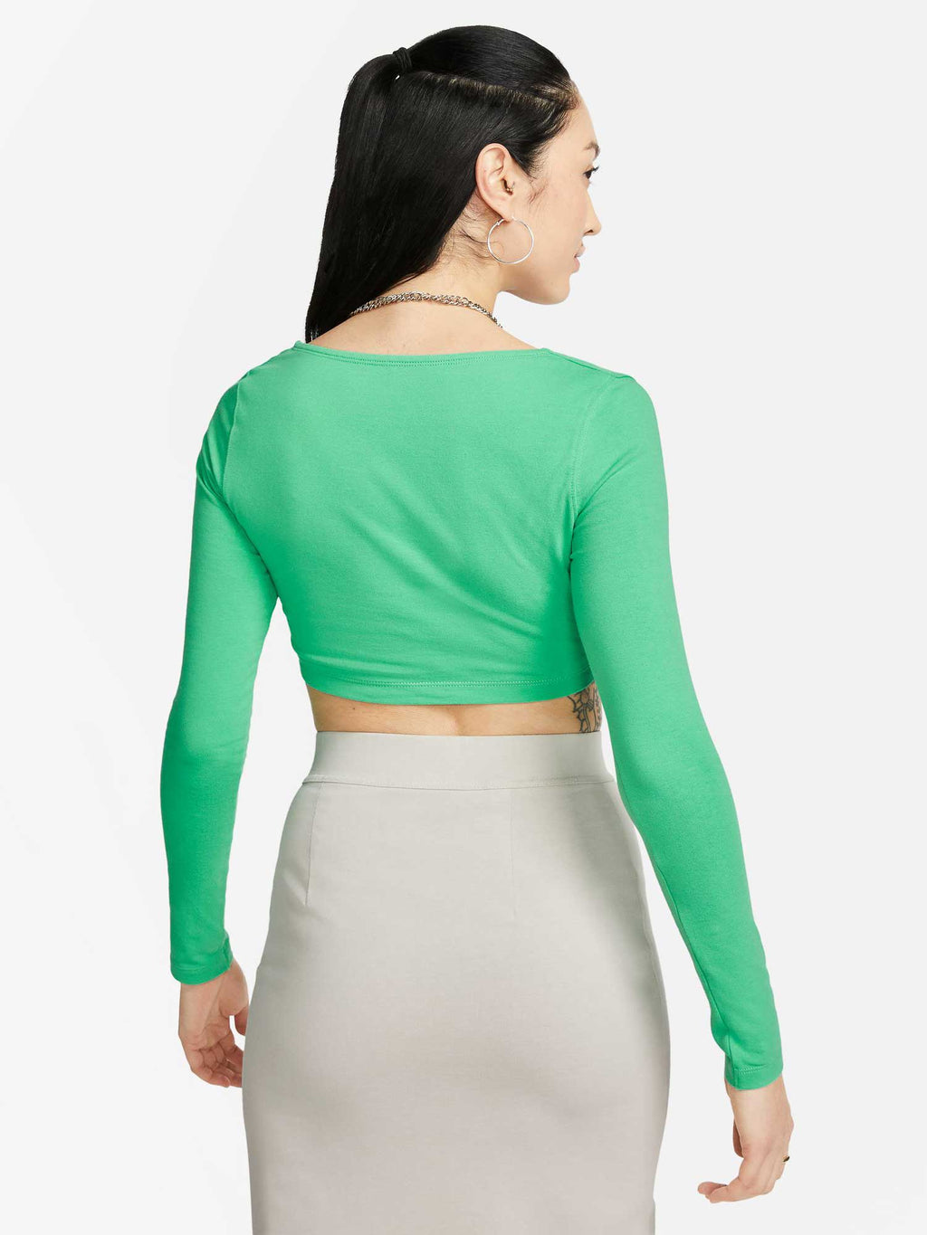 NIKE Блуза W LS CROP TOP SW