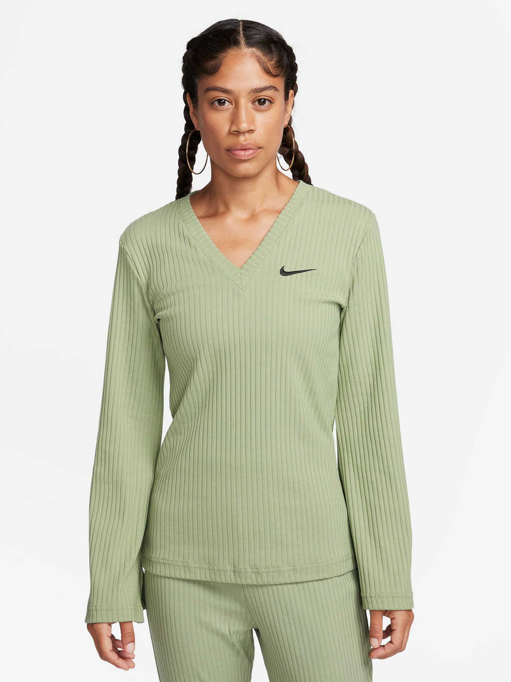 NIKE Блуза W NSW RIB JRSY LS VNK TOP