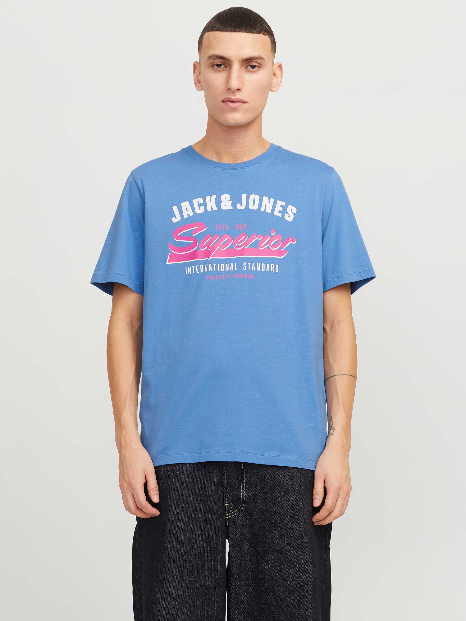 JACK & JONES Тениска JJELOGO TEE SS O-NECK 2 COL SS25 SN