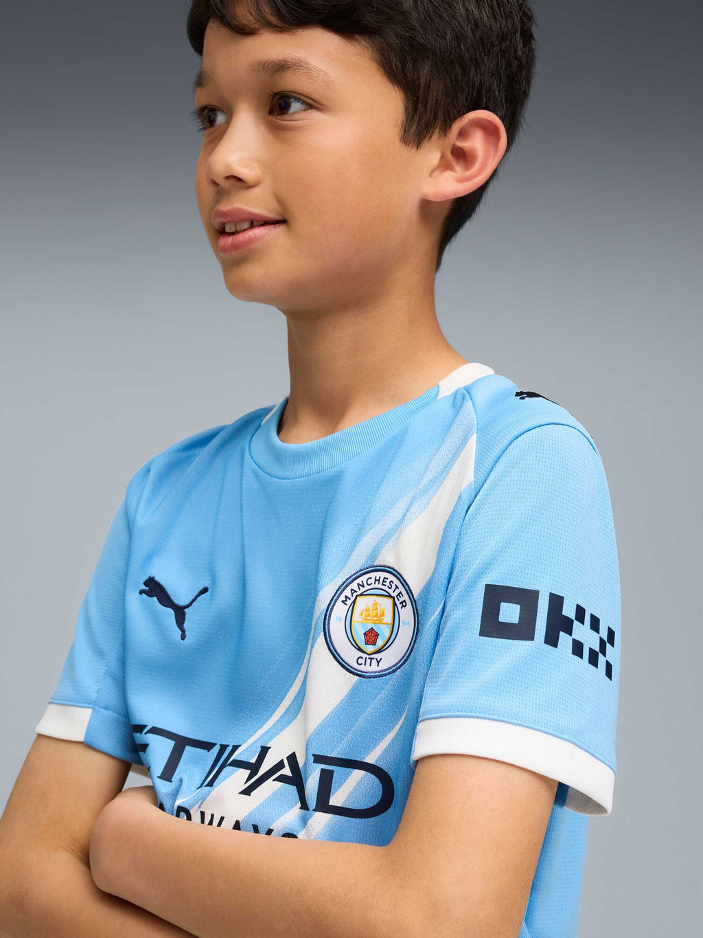 PUMA Тениска MCFC Home Jersey Replica Jr