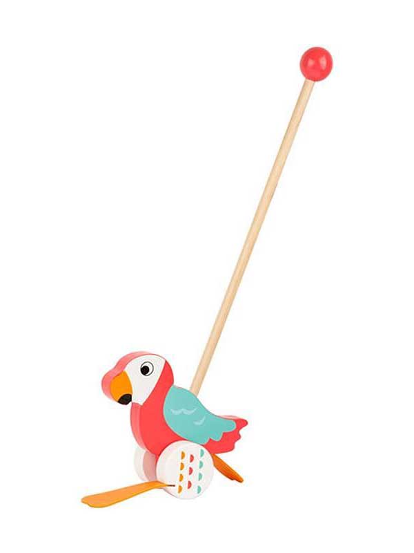 SMALL FOOT Играчка за бутане Папагал - дървена