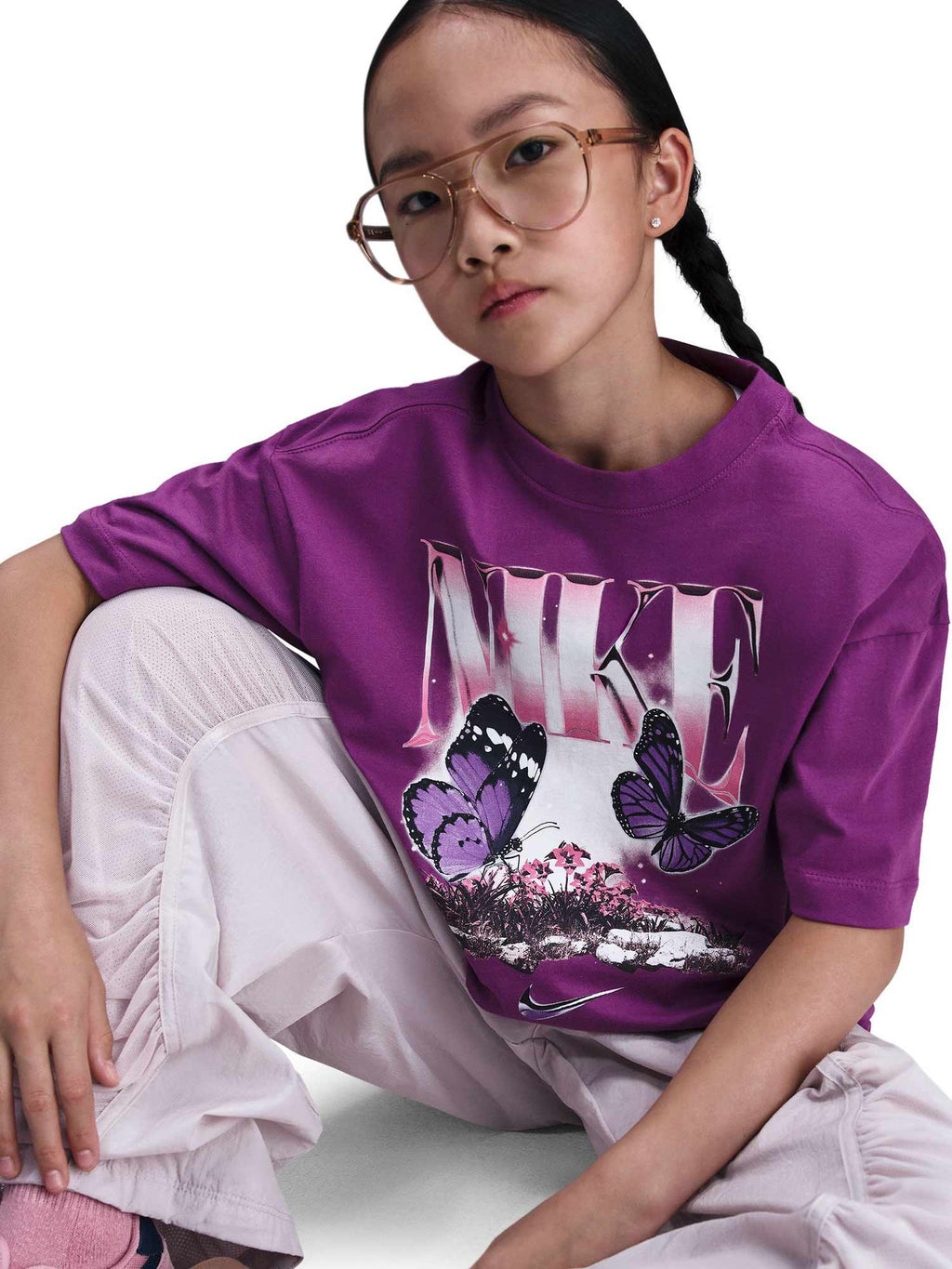NIKE Тениска G NSW TEE BUTTRFLY OS