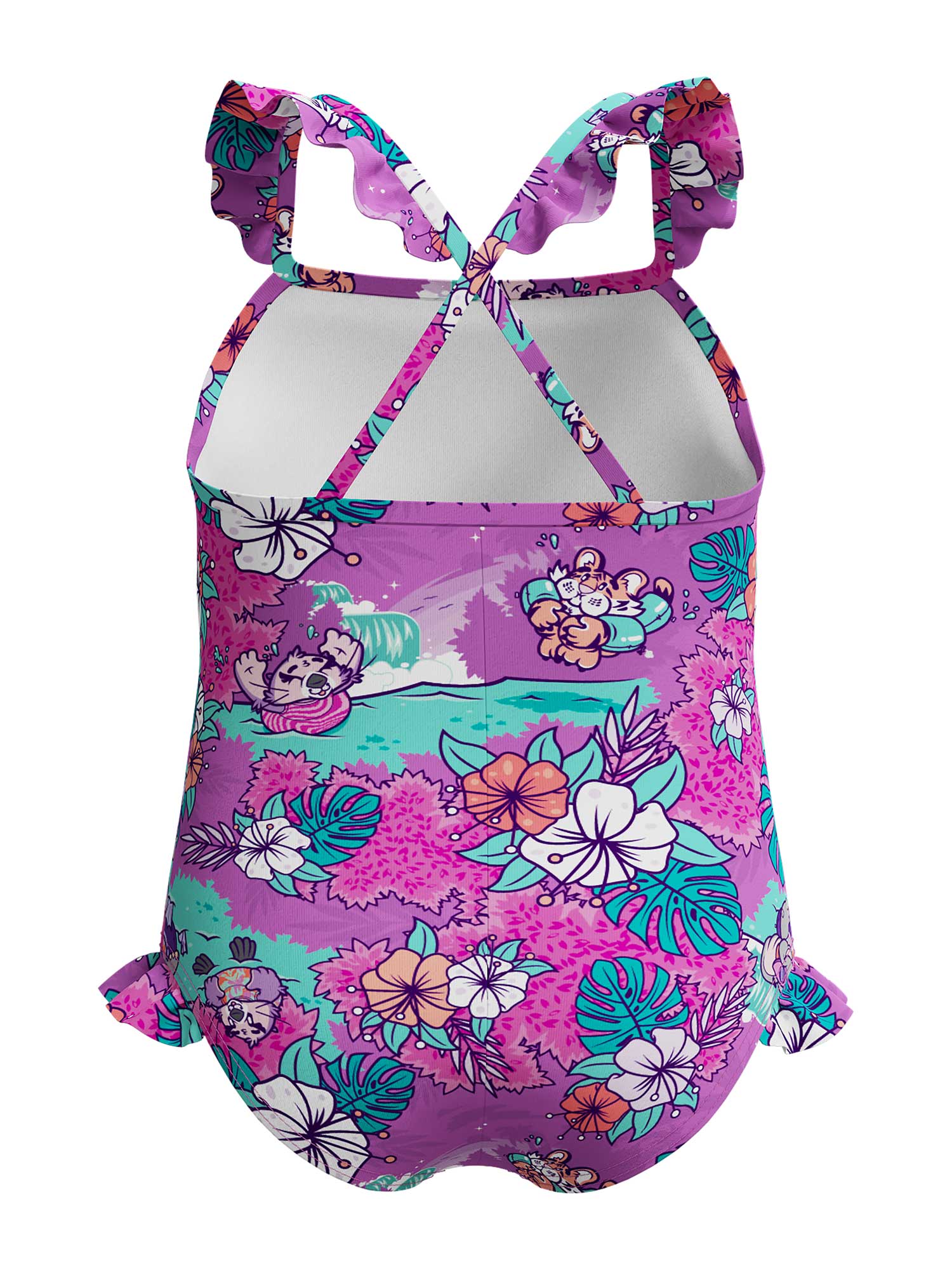 SPEEDO Цял бански GIRLS LEARN TO SWIM PRINTED FRILL