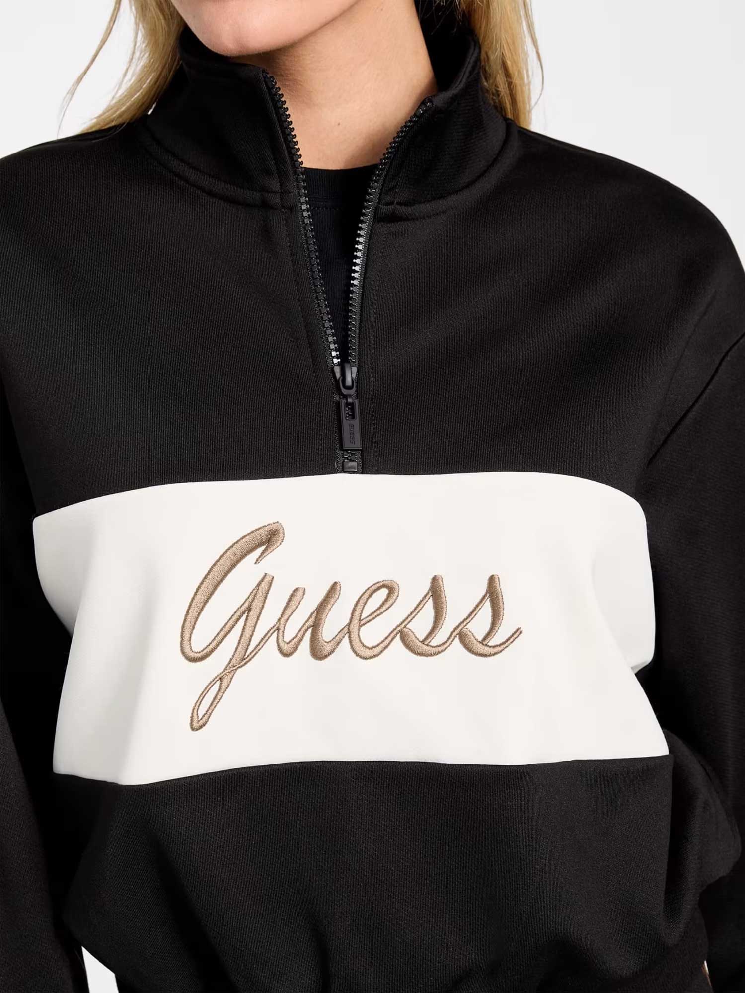 GUESS Блуза FABIA HALF-ZIP SWEAT