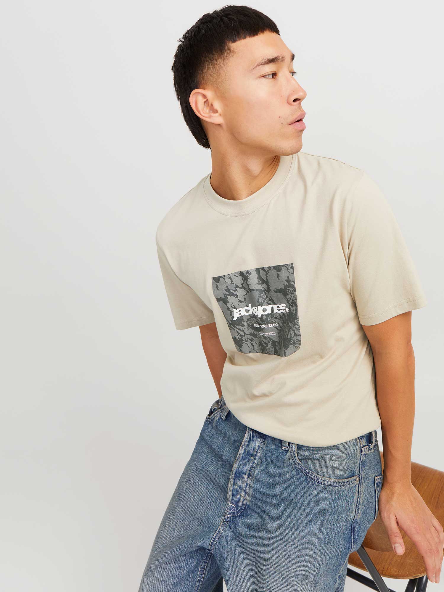 JACK & JONES Тениска JCOTARMAC CAMO FRONT TEE SS CREW NECK LN