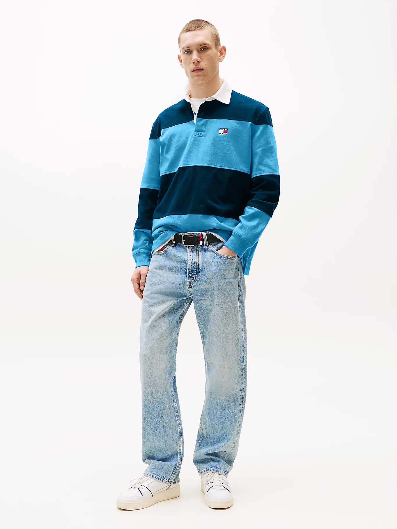 TOMMY JEANS Тениска TJM RLX FIT COLORBLOCK RUGBY E