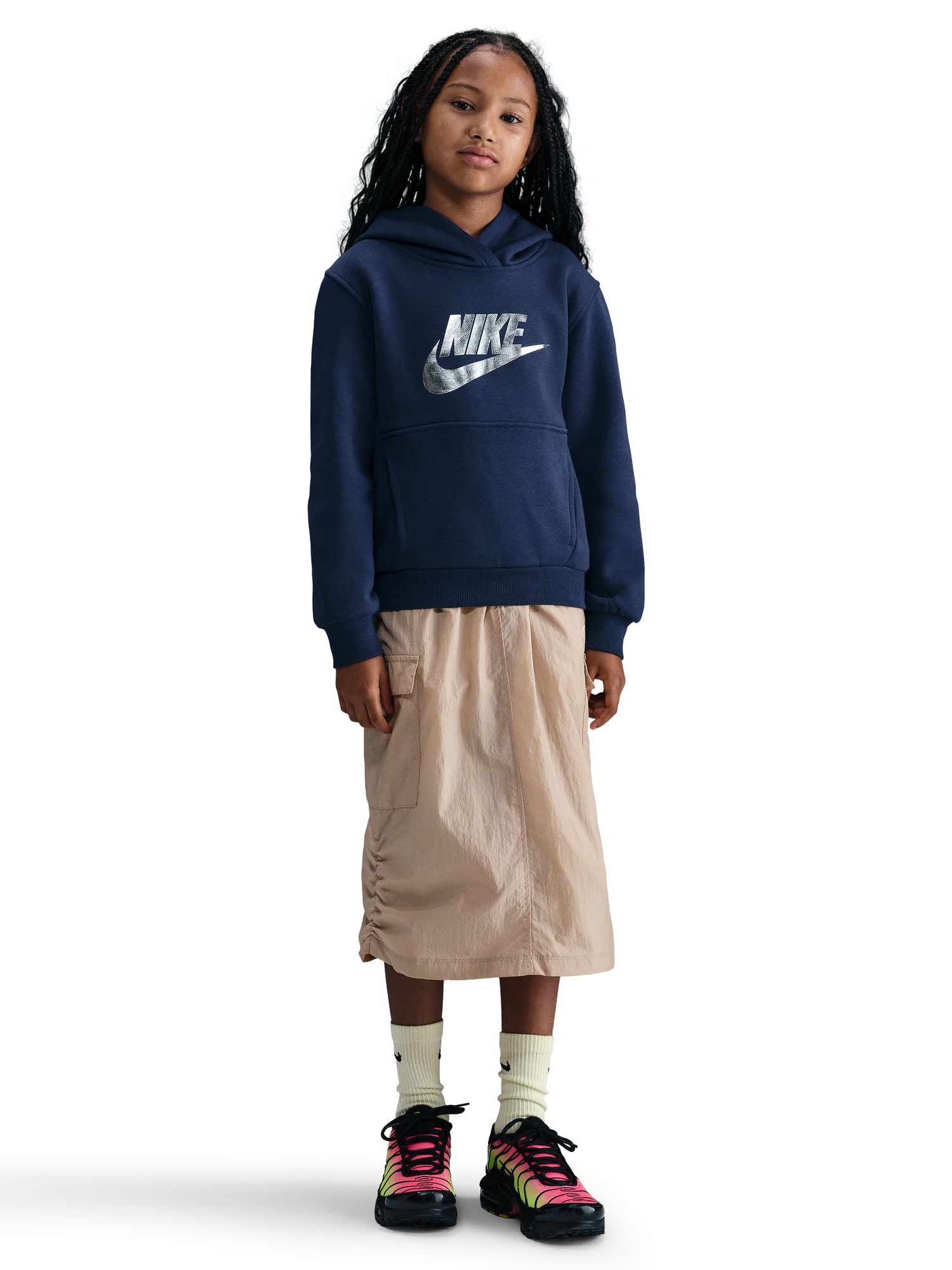 NIKE Суитшърт K NSW CLUB FLC HDY GOLD SATN