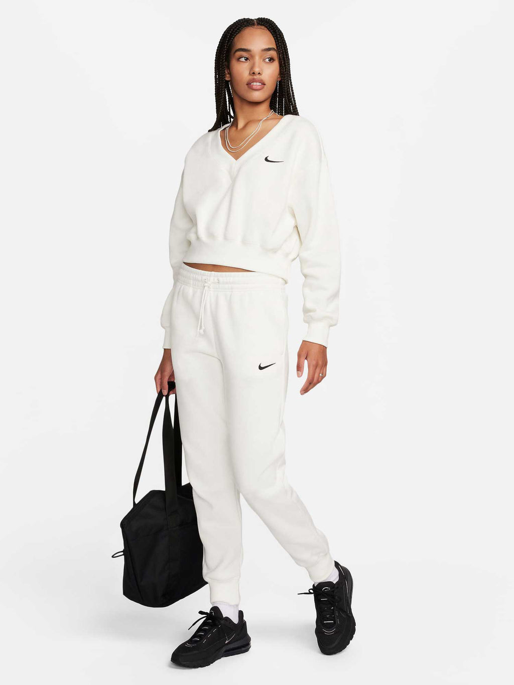 NIKE Спортно долнище W NSW PHNX FLC MR PANT STD