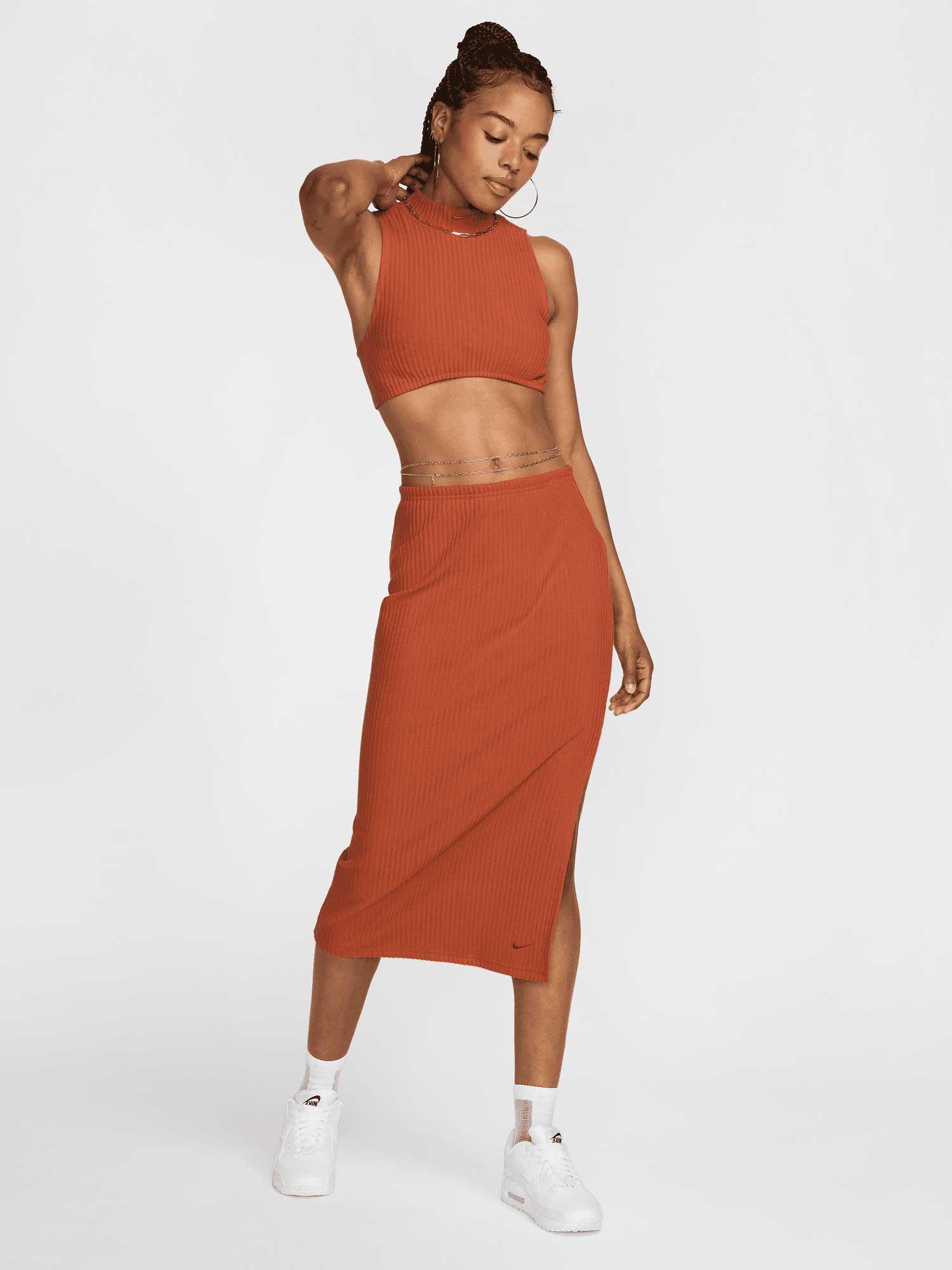 NIKE Потник W NSW NK CHLL KNT RIB CRP TNK