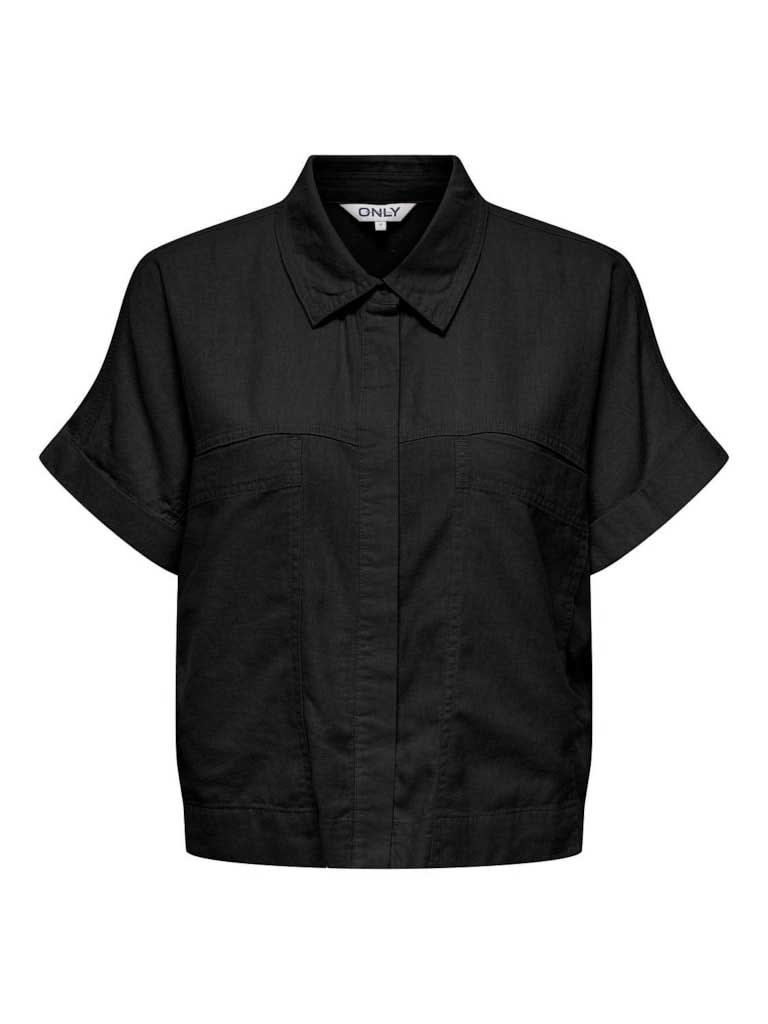 ONLY Риза ONLCARO S/S LINEN BL BOXY SHIRT CC PNT
